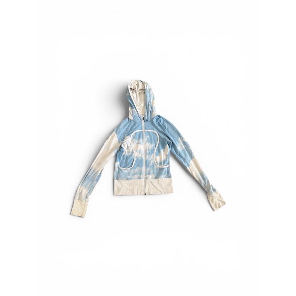 Cloud Print Scuba Zip Hoodie Vintage RARE